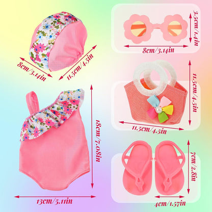 Kajaia 8 Pcs 18 Inch Doll Swimsuits Clothes and Accessories