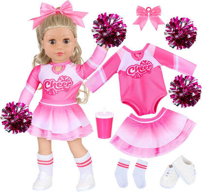 ZITA ELEMENT Pink Cheer Uniform Clothes Accessories for 18 inch Girl Doll
