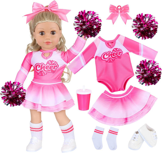 ZITA ELEMENT Pink Cheer Uniform Clothes Accessories for 18 inch Girl Doll