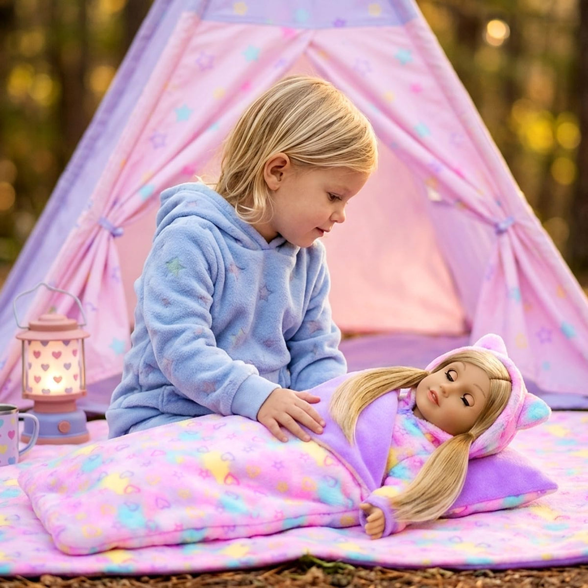 Ecore Fun 18 Inch Doll Clothes & Sleeping Bag Set, Fits American Style Doll