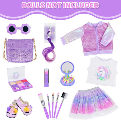 UNICORN ELEMENT American 18 Inch Doll Clothes & Makeup Accessories