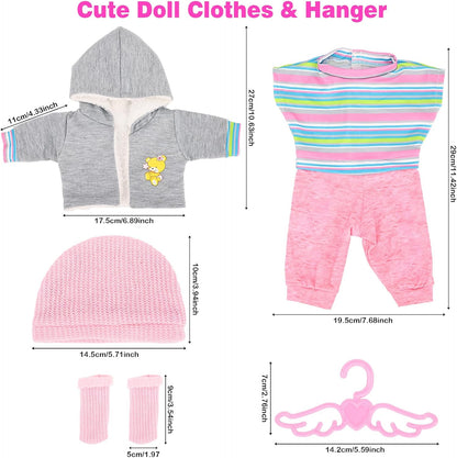 5 PCS Baby Doll Clothes & Accessories for 14-16 inch Baby Dolls