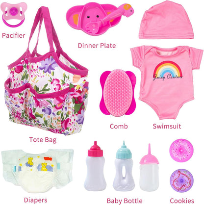Ecore Fun 13 Piece Baby Doll Accessories Feeding and Caring Set