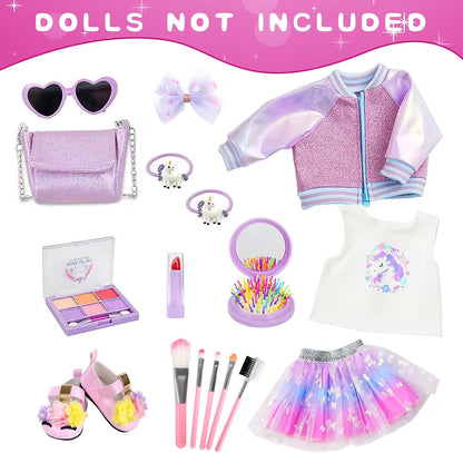 American 18 Inch Girl Doll Makeup Accessories and Clothes Sets (No Dolls)
