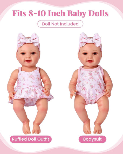 BABESIDE 13 Pcs Baby Doll Clothes and Accessories Set for 8-10 inch Dolls