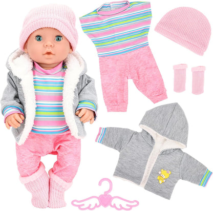 5 PCS Baby Doll Clothes & Accessories for 14-16 inch Baby Dolls