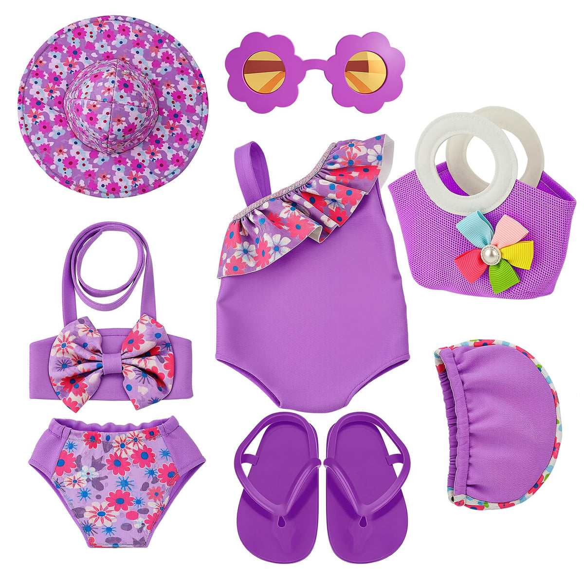 Kajaia 8 Pcs 18 Inch Doll Swimsuits Clothes and Accessories