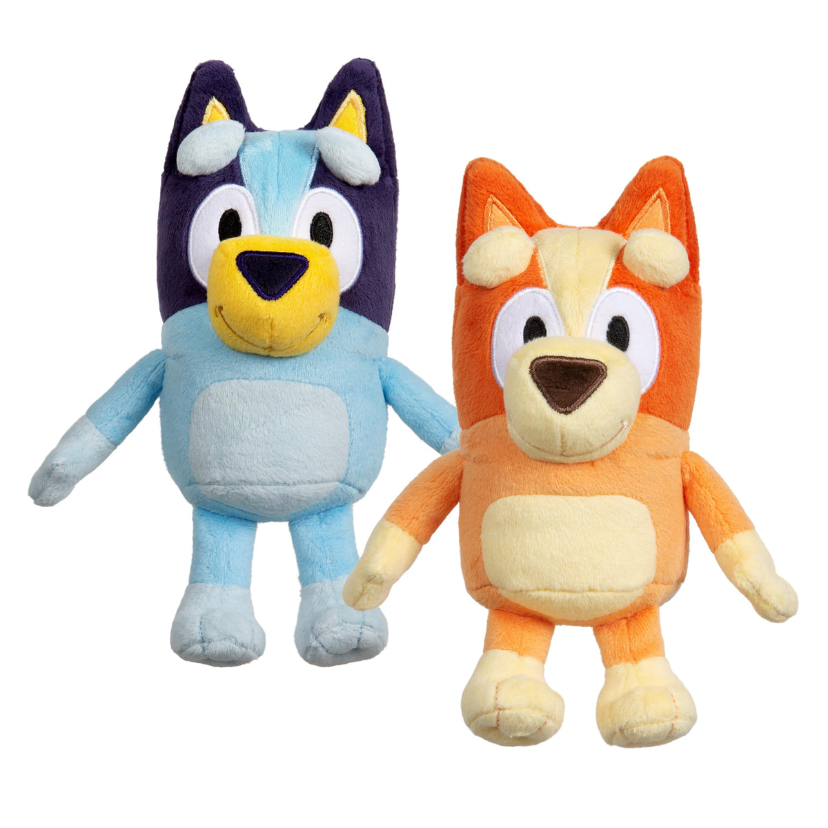 Bingo & Bluey Plush Toys 2-Pack, Soft Deluxe Fabric, Embroidered