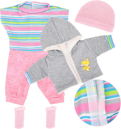 5 PCS Baby Doll Clothes & Accessories for 14-16 inch Baby Dolls
