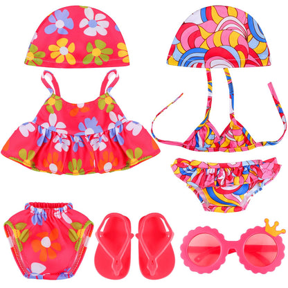Kajaia 8 Pcs 18 Inch Doll Swimsuits Clothes and Accessories
