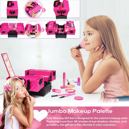 52 PCS Kids Makeup Kit, Safe and Washable Makeup for Kids Princess Toys