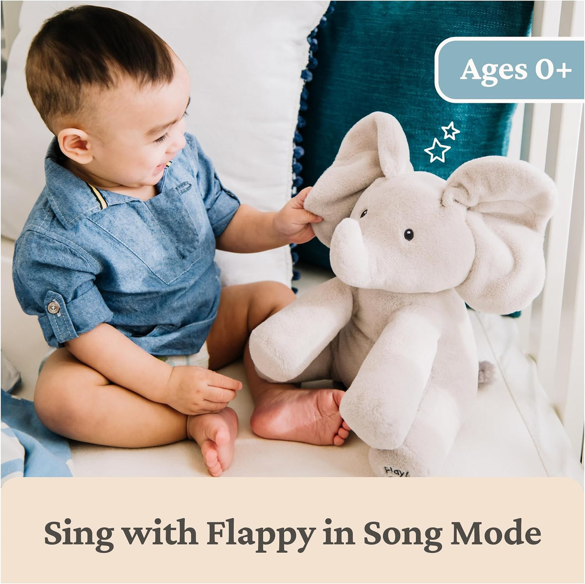 GUND Baby Flappy Elephant 12-Inch Interactive Animated Musical Baby Toy