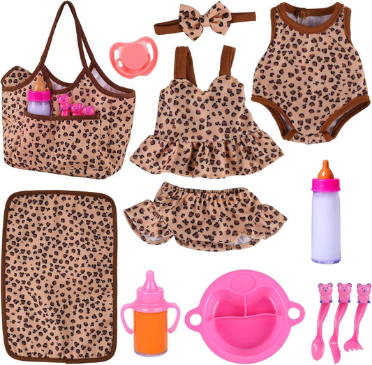 BABESIDE 13 Pcs Baby Doll Clothes and Accessories Set for 10-12 inch Dolls