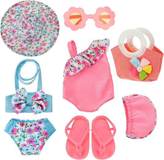 Kajaia 8 Pcs 18 Inch Doll Swimsuits Clothes and Accessories