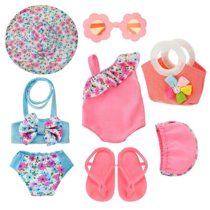 Kajaia 8 Pcs 18 Inch Doll Swimsuits Clothes and Accessories