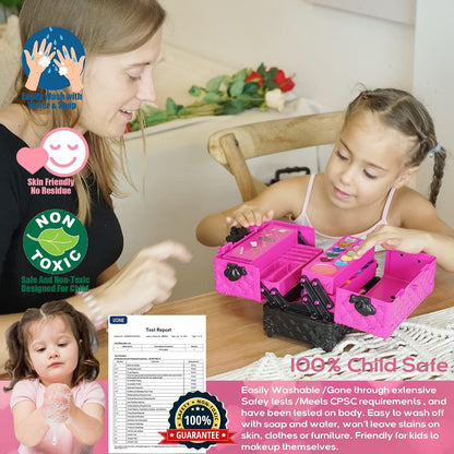 52 PCS Kids Makeup Kit, Safe and Washable Makeup for Kids Princess Toys
