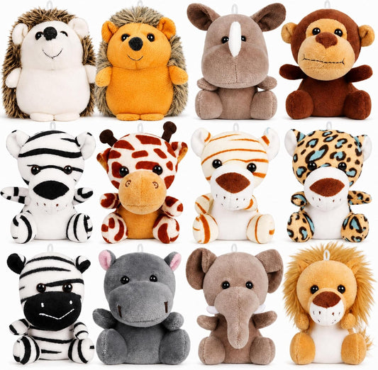 12 Pack Small Stuffed Animals Bulk,4.5 Inch Mini Plush Toys School Prize