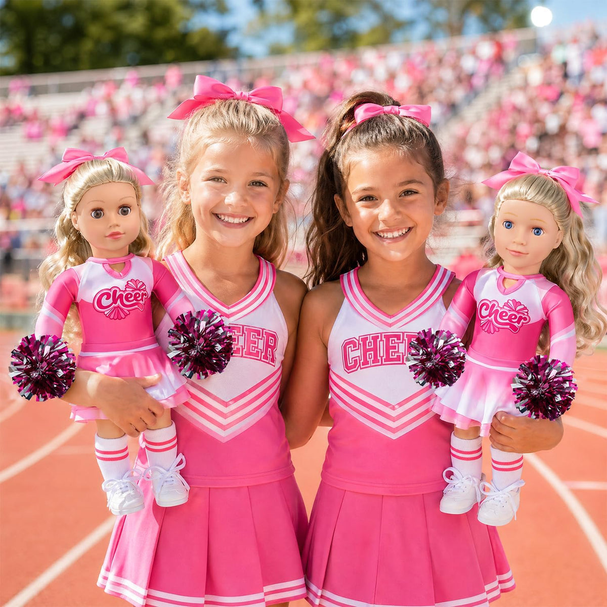 ZITA ELEMENT Pink Cheer Uniform Clothes Accessories for 18 inch Girl Doll
