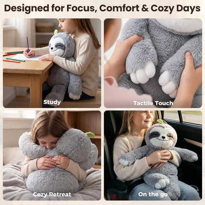 Mewaii Weighted Stuffed Animals Sloth Plush, Heatable Coolable, 4 lb, 20in