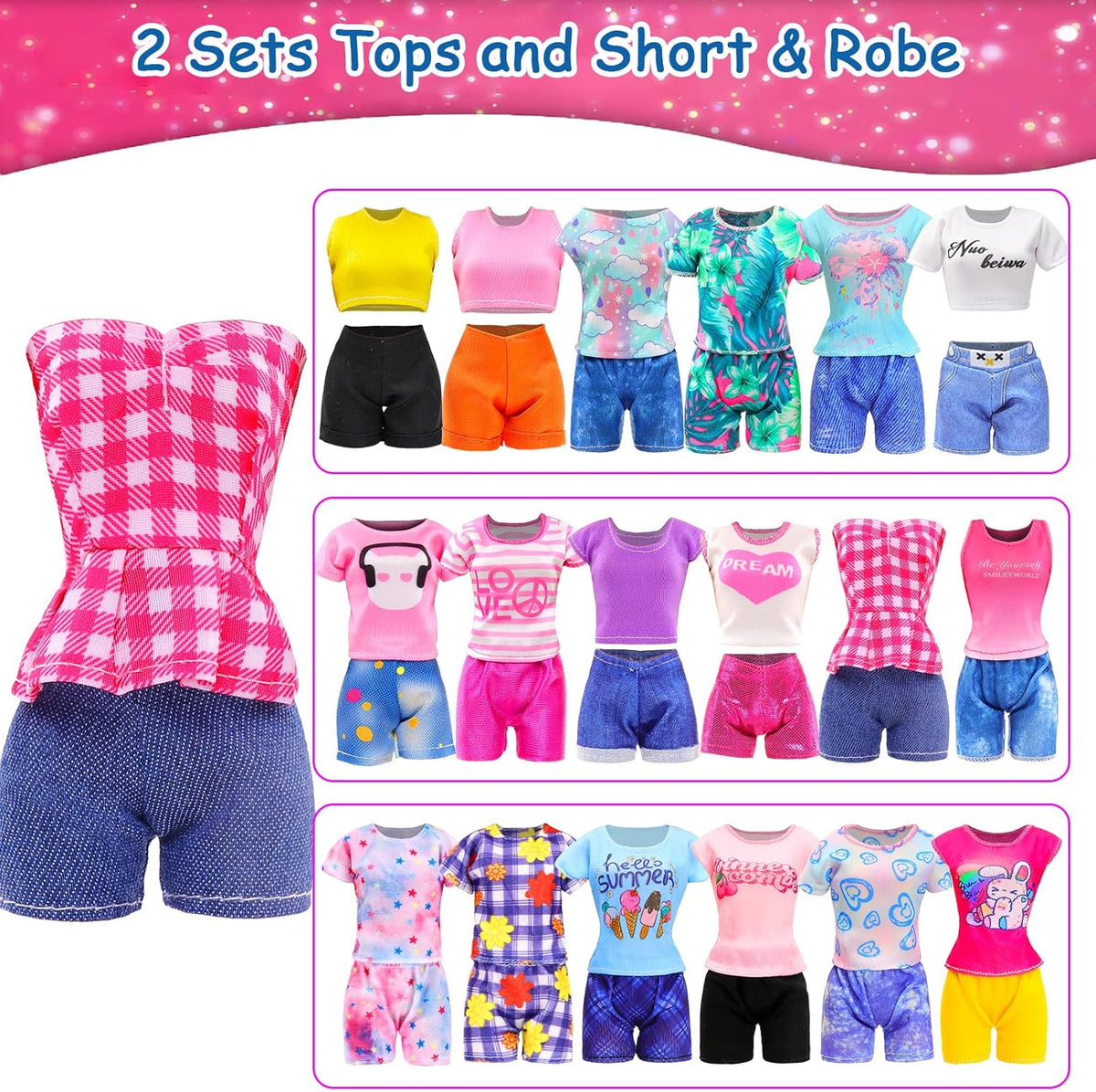 10 Sets Doll Clothes Hooded Sports Suit Tops and Pants for 11.5 inch Dolls