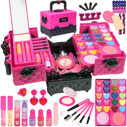 52 PCS Kids Makeup Kit, Safe and Washable Makeup for Kids Princess Toys