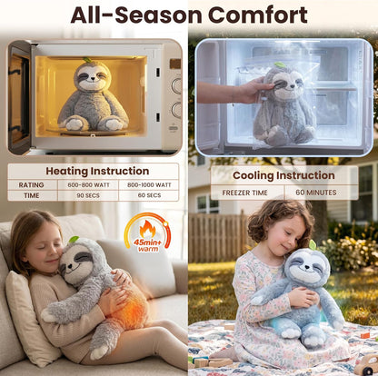 Mewaii Weighted Stuffed Animals Sloth Plush, Heatable Coolable, 4 lb, 20in