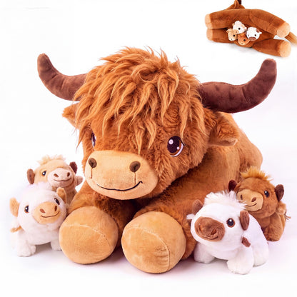 gnomantic Cat Stuffed Animals with Babies Inside, Mommy Toy for Kids