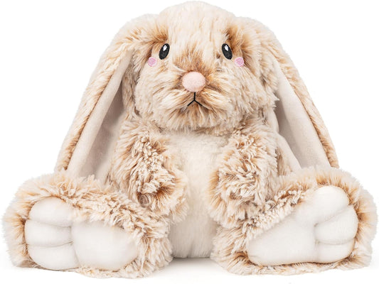 Bunny Microwavable & Weighted Stuffed Animals - 1.5 Lbs Unscented Heating Pad for Period Cramps Pain Relief and Anxiety, Cute Bunny Plush Toys Gifts for Women Girls Adults and Kids by Happy Fuel