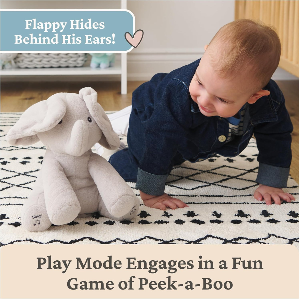 GUND Baby Flappy Elephant 12-Inch Interactive Animated Musical Baby Toy