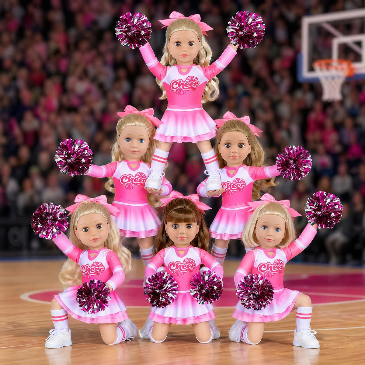 ZITA ELEMENT Pink Cheer Uniform Clothes Accessories for 18 inch Girl Doll