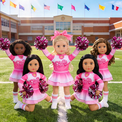 ZITA ELEMENT Pink Cheer Uniform Clothes Accessories for 18 inch Girl Doll