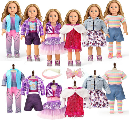 18-Inch Doll Clothes and Accessories, Doll Outfit Set