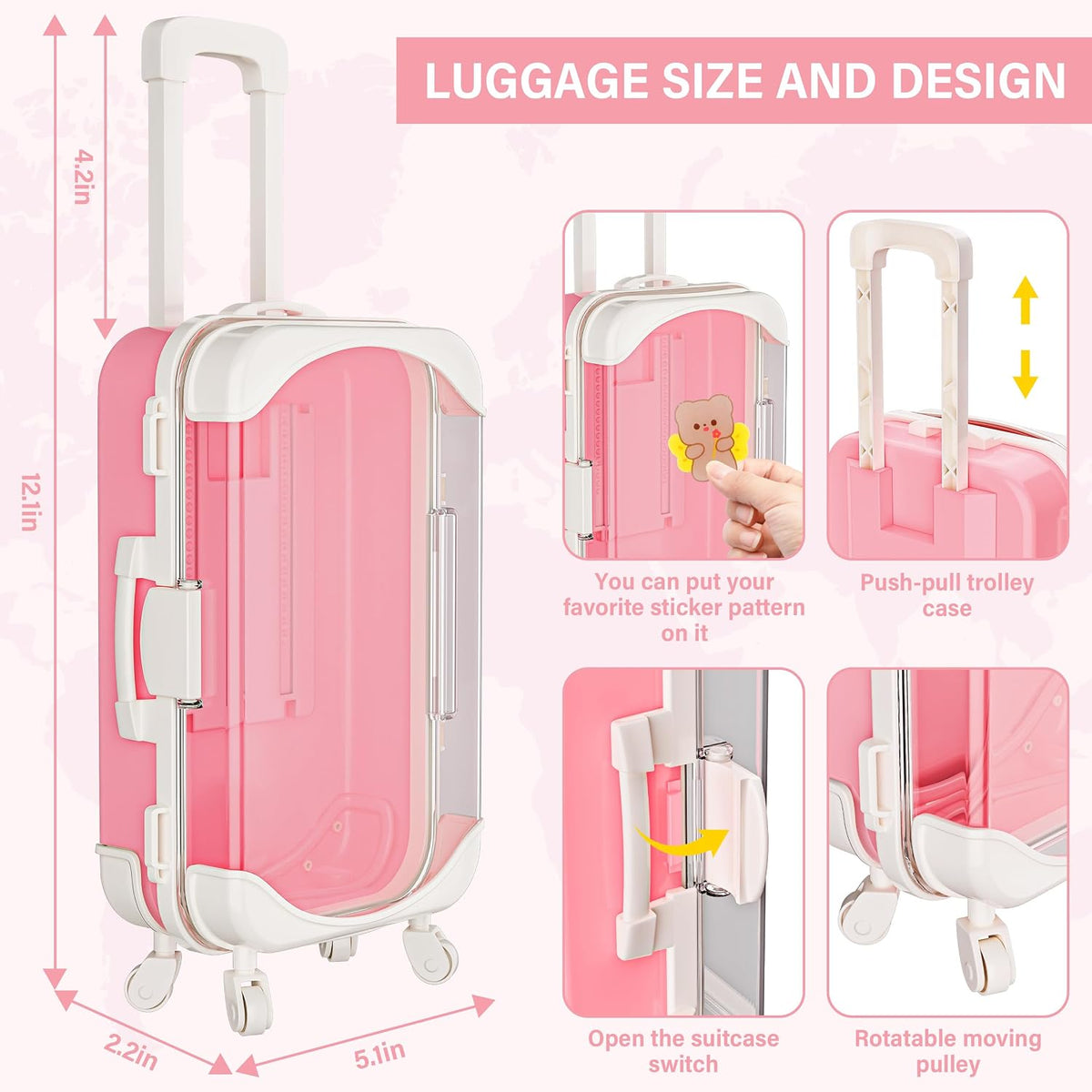 ZJYY 28 Pcs Doll Suitcase Travel Sets, 18 inch Doll Clothes and Accessories