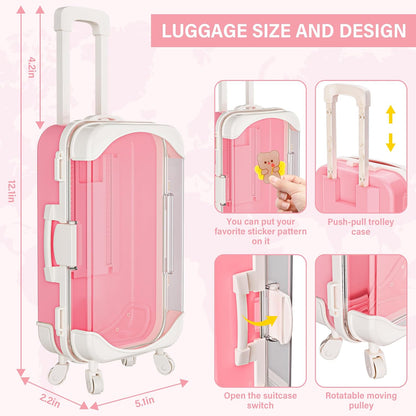 ZJYY 28 Pcs Doll Suitcase Travel Sets, 18 inch Doll Clothes and Accessories
