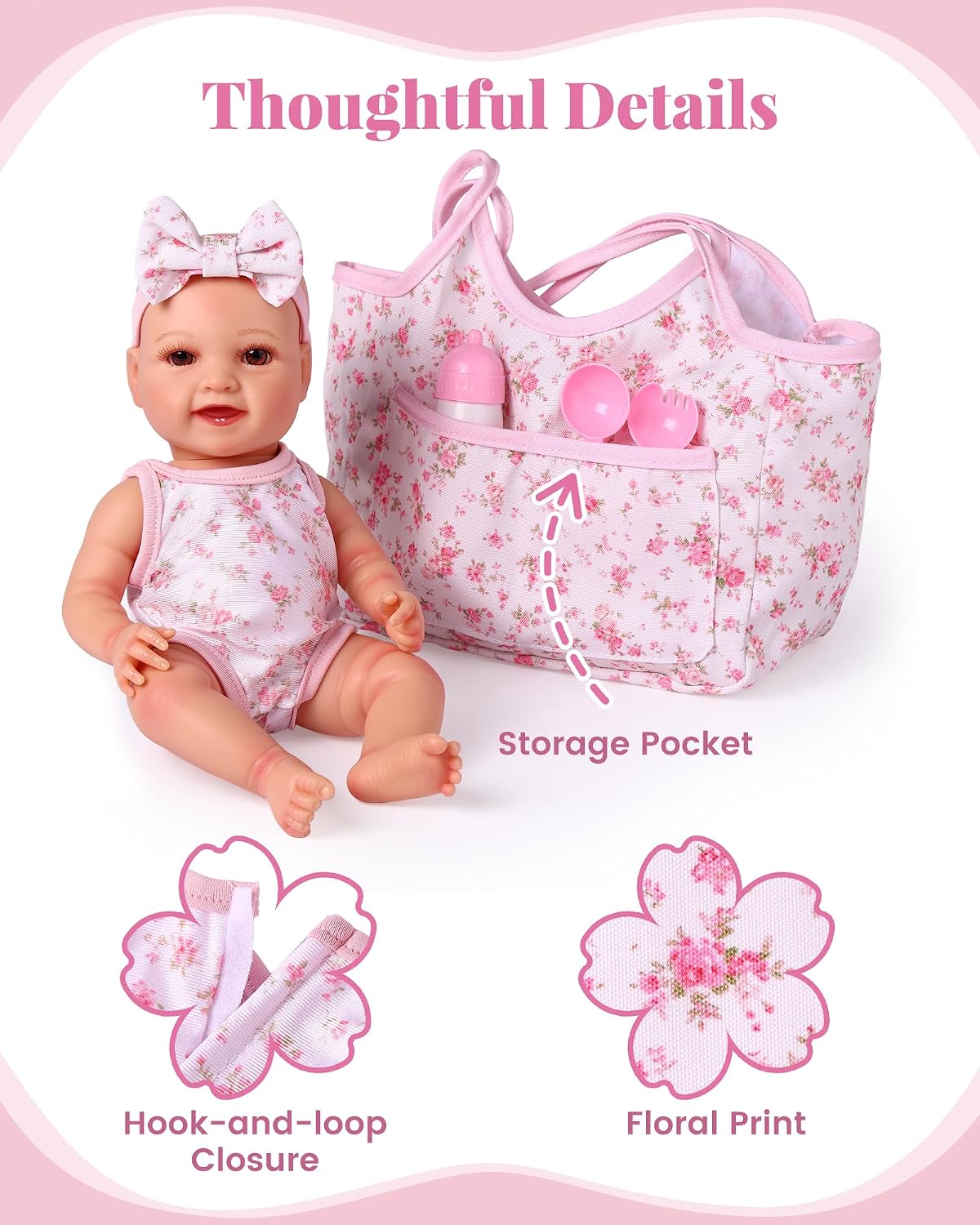 BABESIDE 13 Pcs Baby Doll Clothes and Accessories Set for 8-10 inch Dolls