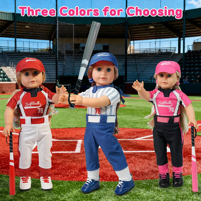 ARTST American18 Inch Doll Softball Accessories and Clothes Outfit Set