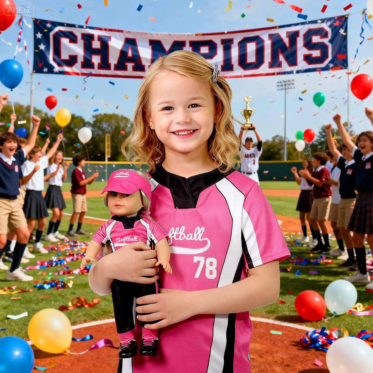 ARTST American18 Inch Doll Softball Accessories and Clothes Outfit Set