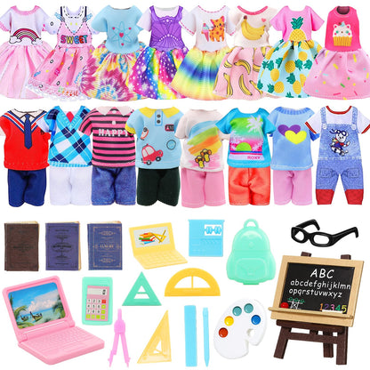30 PCS Mini 6 Inch Doll Clothes and Accessories for 5.3-6 Inch Dolls