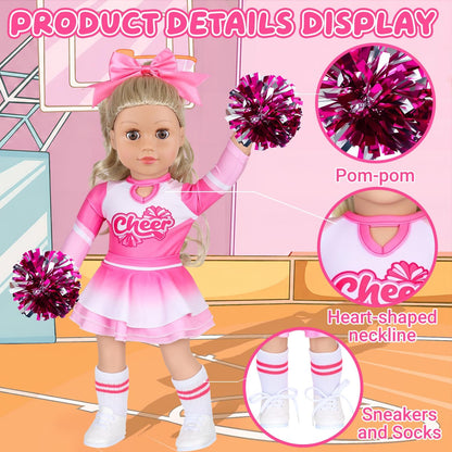 ZITA ELEMENT Pink Cheer Uniform Clothes Accessories for 18 inch Girl Doll