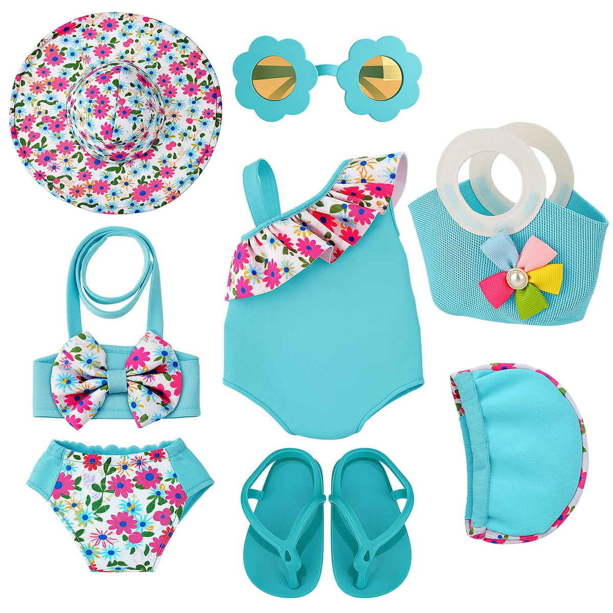 Kajaia 8 Pcs 18 Inch Doll Swimsuits Clothes and Accessories