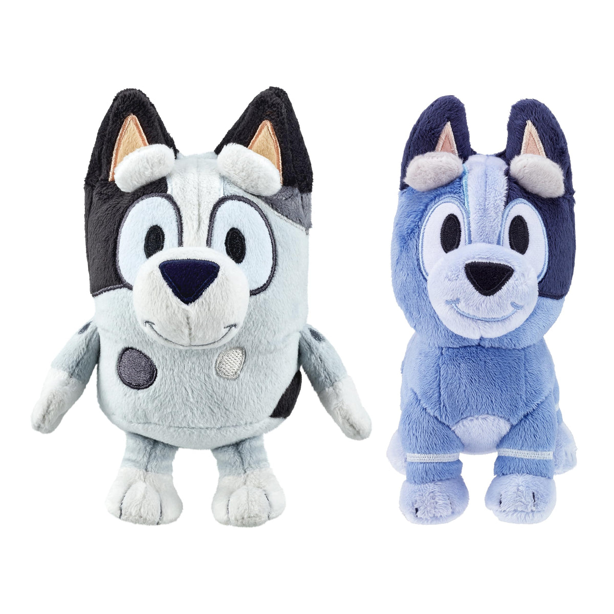 Bingo & Bluey Plush Toys 2-Pack, Soft Deluxe Fabric, Embroidered