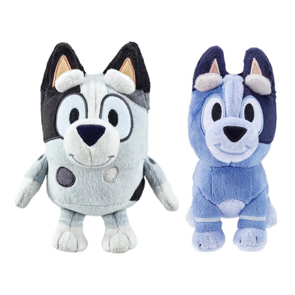 Bingo & Bluey Plush Toys 2-Pack, Soft Deluxe Fabric, Embroidered