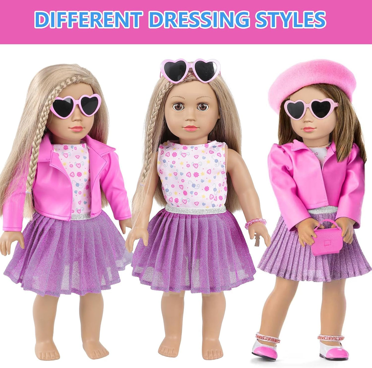 American 18 Inch Doll Makeup Accessories Clothes Tote Bag Set for 18" Dolls