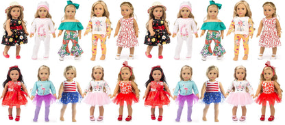 ZQDOLL 19 pcs American Doll Clothes Accessories, for 18 inch Doll Play Set