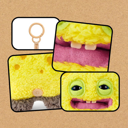 Fuggler Spongebob 5-inch Licensed Keyring Assortment 5 Pack by ZURU – Funny Ugly Monster Stuffed Animal with Human-Like Teeth, Collectible Bag Charm for Kids, Tweens, Teens, Adults