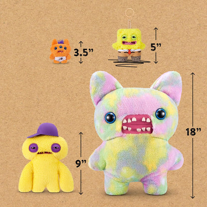 Fuggler Spongebob 5-inch Licensed Keyring Assortment 5 Pack by ZURU – Funny Ugly Monster Stuffed Animal with Human-Like Teeth, Collectible Bag Charm for Kids, Tweens, Teens, Adults