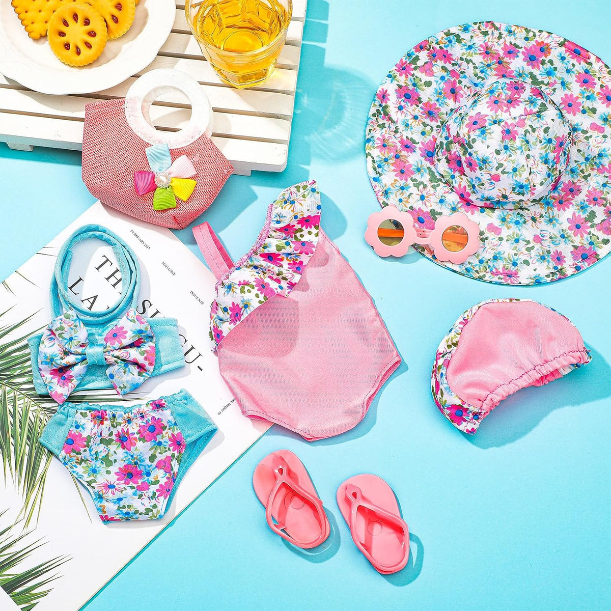 Kajaia 8 Pcs 18 Inch Doll Swimsuits Clothes and Accessories