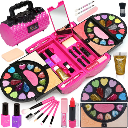 52 PCS Kids Makeup Kit, Safe and Washable Makeup for Kids Princess Toys