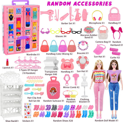 Doll Closet Playset with Doll, 342 Pcs Clothes and Accessories