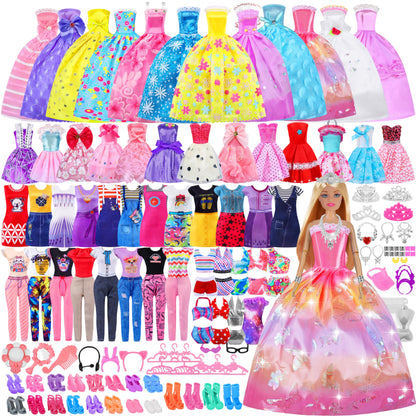 Doll Closet Playset with Doll, 342 Pcs Clothes and Accessories
